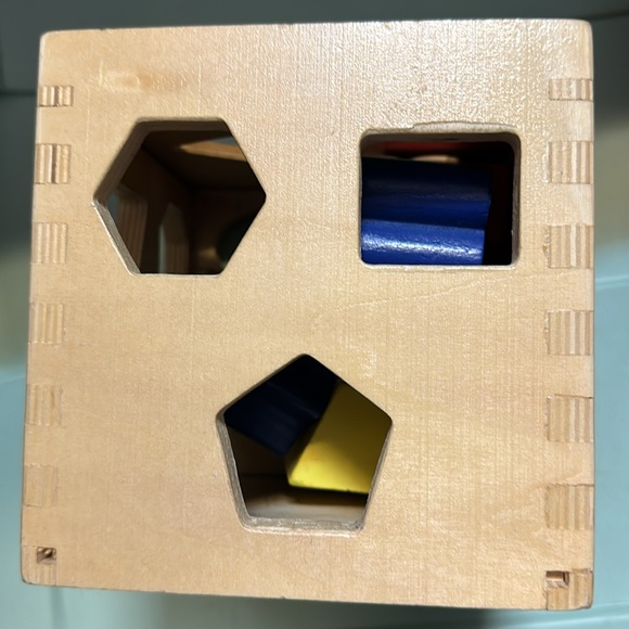 Wooden shape sorter - has some marker decorations from my toddler ☺️ - Picture 6 of 10